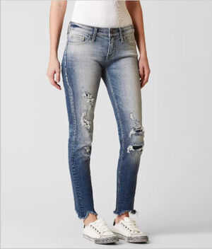 daytrip refined size 26 lynx ankle skinny distressed women's jeans EUC